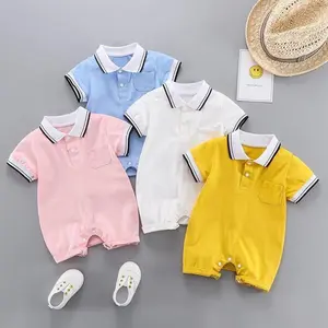 Baju Bayi / Romper Bayi Kerah Polos Katun Laki-laki Perempuan Newborn Cewek
