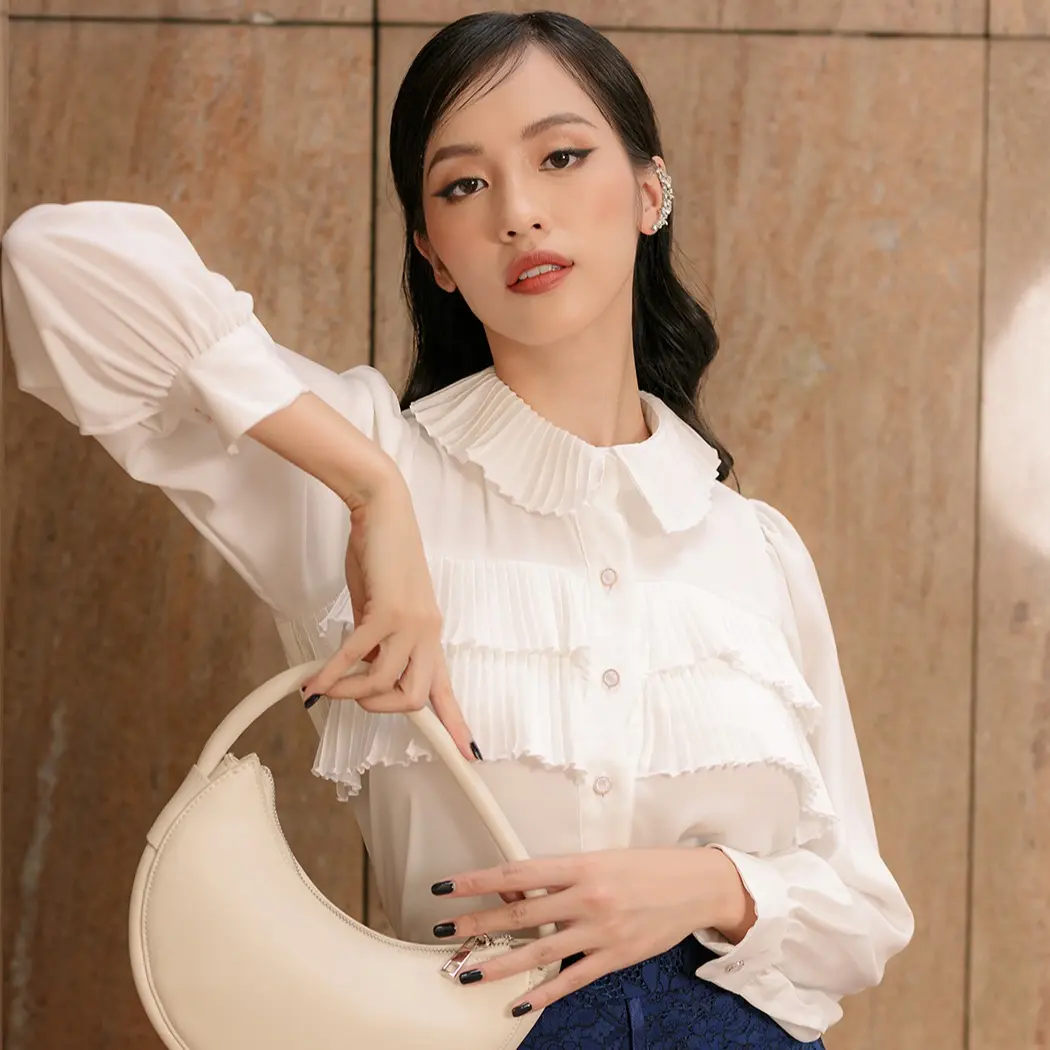 Áo sơ mi kiểu dập ly Karina - Mixmix - Thời trang công sở thiết kế