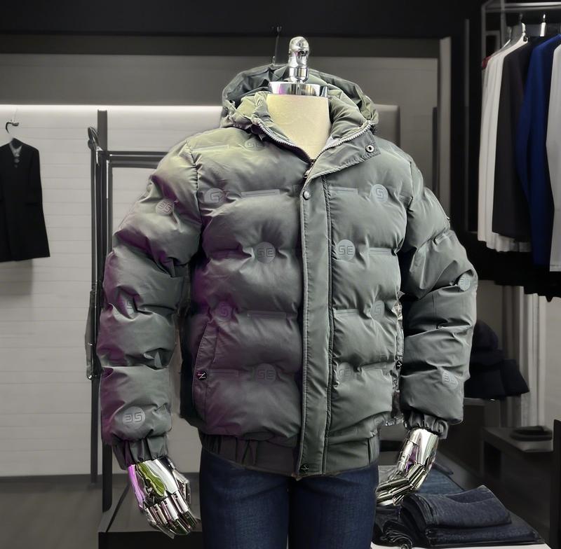 Áo Phao Nam, Áo Khoác Nam Trần Bông Có Mũ Tháo Rời Họa Tiết Dập Nổi