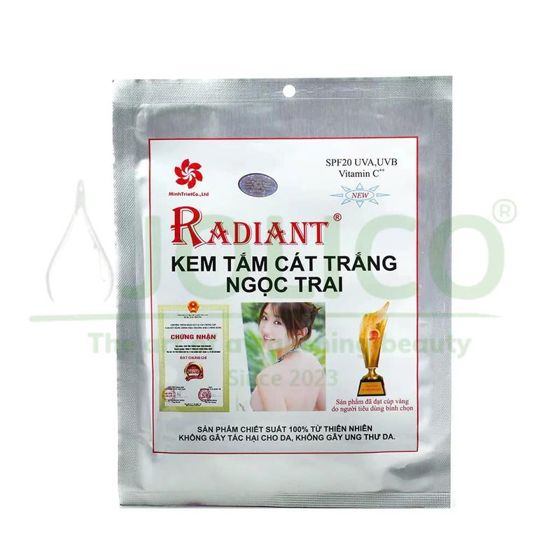 Bột Tắm Nâng Tone RADIANT - Tắm Trắng Bùn Khoáng, Cám Gạo, Ngọc Trai, Than Tre RADIANT 2