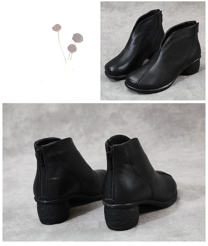Product Introduction of Genuine Leather Winter Boots Women Chelsea Shoes Booties Woman Ankle Boots Platform Shoes Botines Mujer 16