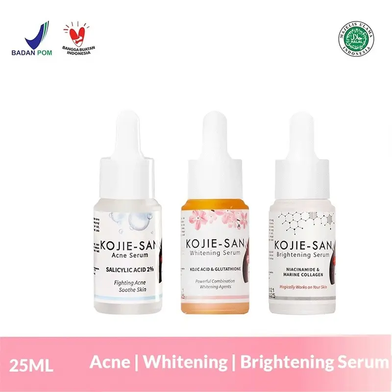 ( AKU MURAH ) New Paket Kojie san 5in1 / Body Lotion 100g / Toner+Cleanser 100ml / Face Lightening Cream 30gr / Kojic Acid Soap 65gr / Serum Kojiesan 25ml Original 100% BPOM Cleanser Kerutan Membersihkan Mencerahkan Muka Vitamin Wajah 7