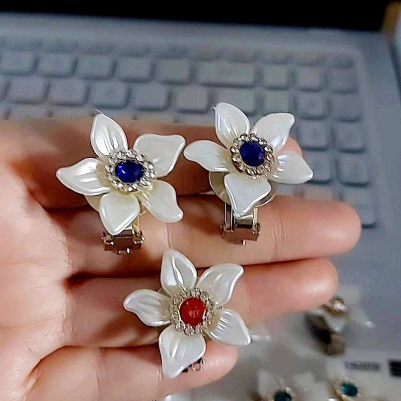 Anting hijab manik manik// klip Hijab Kekinian Kelopak Per Set//kelopak Klip anting hijab 1
