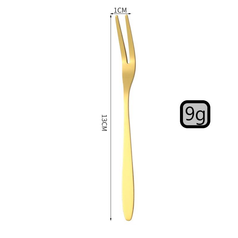 Combo 8 Chiếc Nĩa INOX 304 Size 13cm [4 Vàng + 4 Trắng] Dùng Ăn Trái Cây Bánh Mứt, Ăn Ốc 2