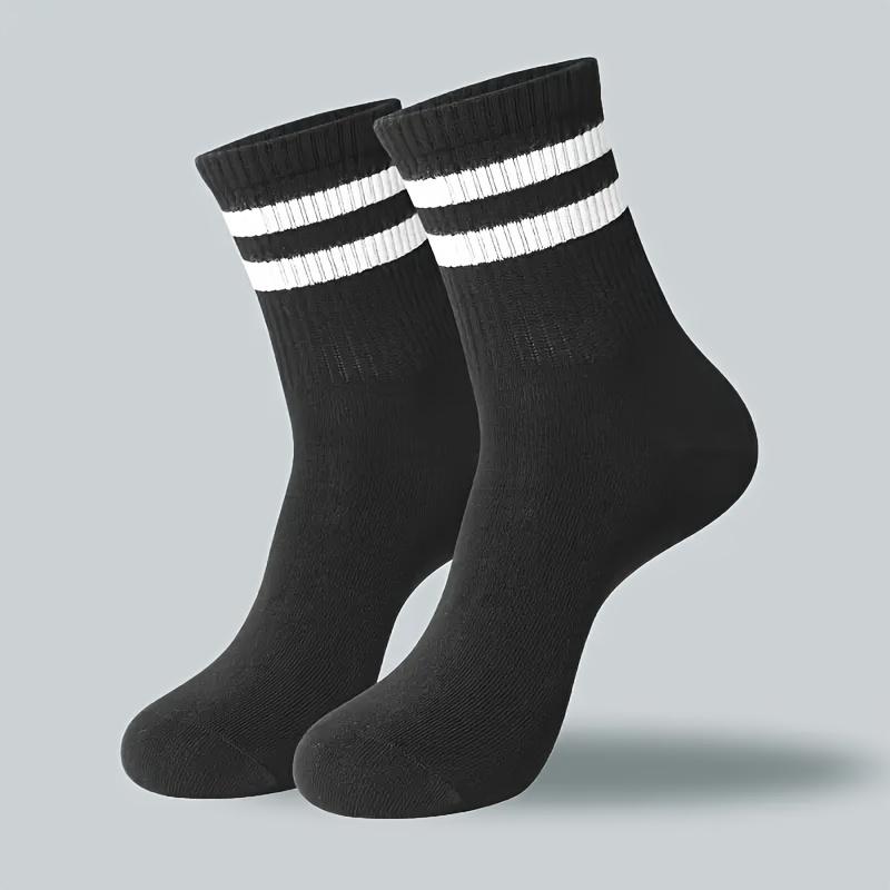 10/20 Pairs of Striped Men's Women's Stockings-Breathable Polyester Knitted Fabric, Casual Sports Style, Hand Wash/Dry Cleaning, Black/White hiking  backpack gym  bag  women Womenswear Sock grip  socks  for  men running  belt aaron  rai  golf glove baller 3