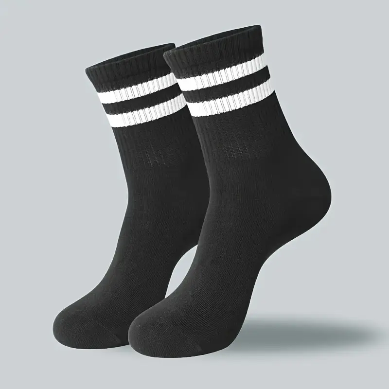 10/20 Pairs of Striped Men's Women's Stockings-Breathable Polyester Knitted Fabric, Casual Sports Style, Hand Wash/Dry Cleaning, Black/White hiking  backpack gym  bag  women Womenswear Sock grip  socks  for  men running  belt aaron  rai  golf glove baller 3