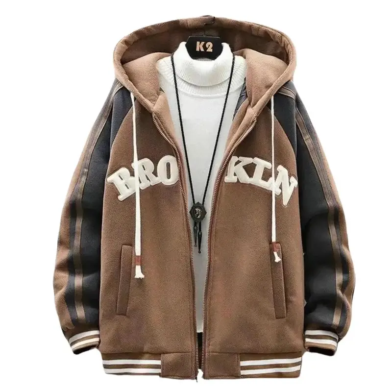 Áo Khoác Cardigan Nam Nữ BROKLN, Jacket Kem Menswear Tre Màu Xám Nhung 4