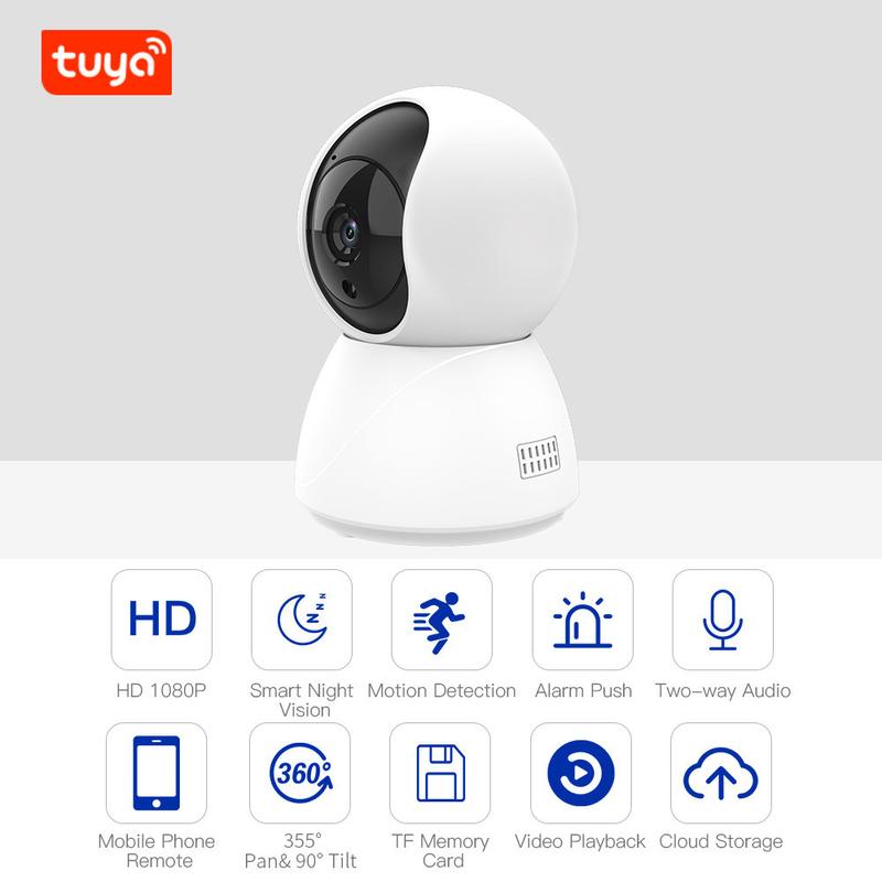 Camera giám sát trong nhà Tuya WiFi PTZ - Camera thông minh Tuya 1080P xoay…