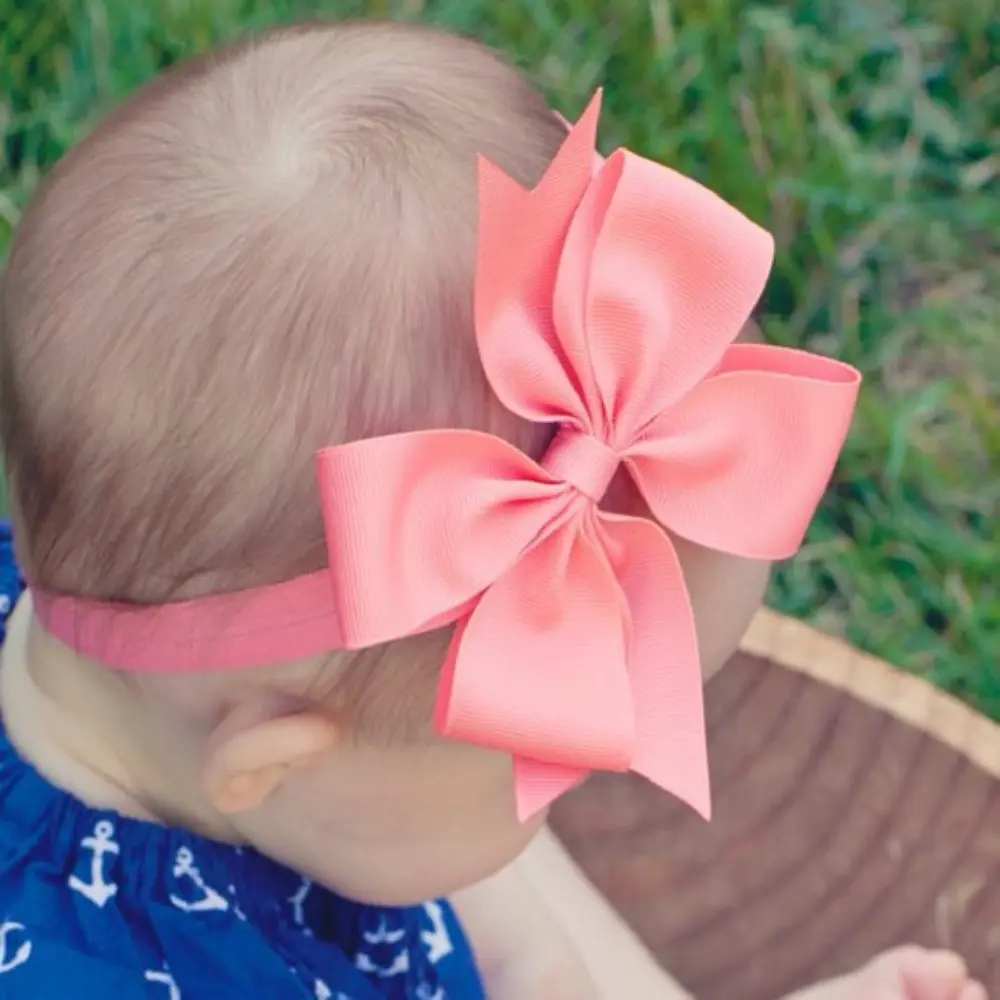 fashinon New European and American Baby Headband Solid Color Ribbon Bowknot Headband Newborn Garland Hairband Baby's Photo