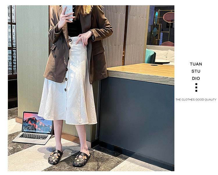 Product Introduction of Closed Toe Half Slippers Women's Summer Korean Style Outdoor Wear Summer Foreign Style Sweet New Ins Fairy Style Bow Flat Slippers 8