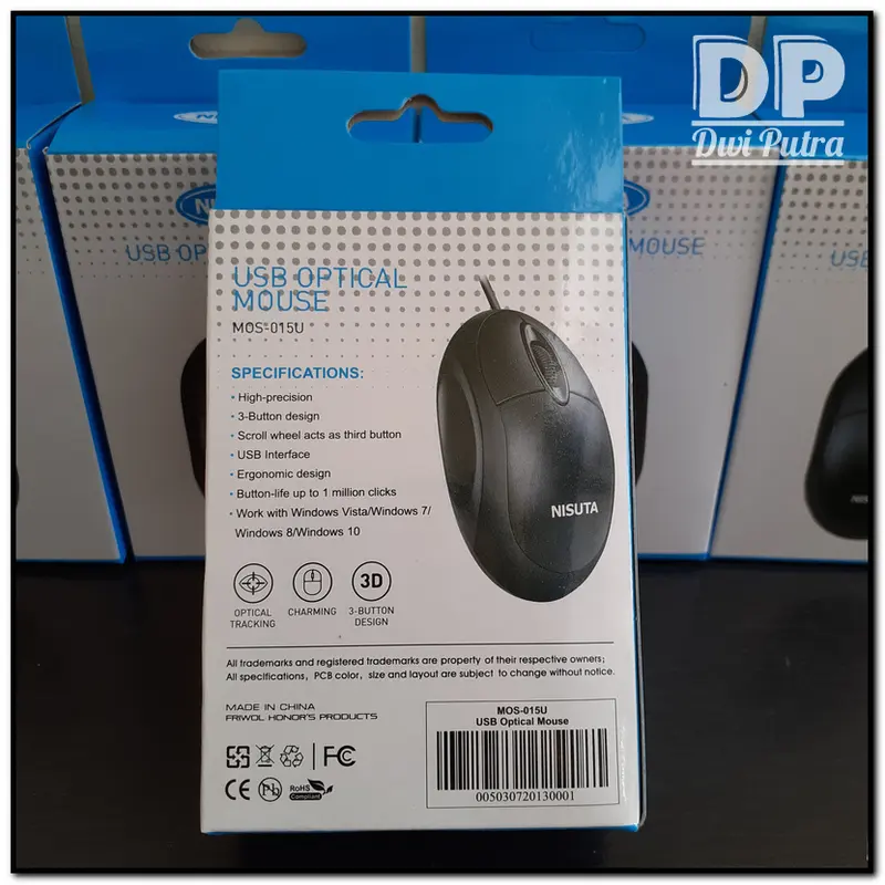 MOUSE MIKUSO MOS-015U // USB OPTICAL KABEL CABLE // MOS 015U MOUSE RINGAN KECIL MINI PORTABLE 6
