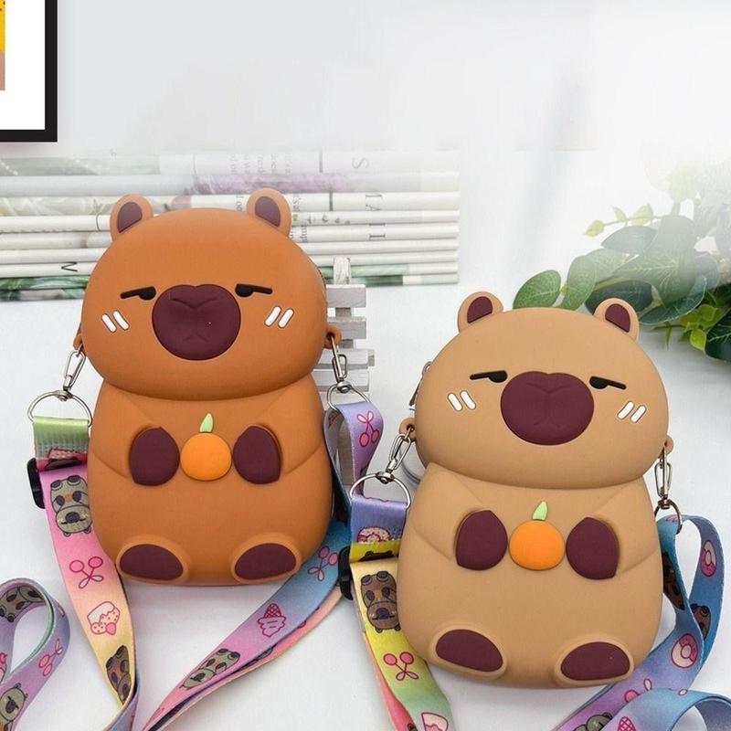 ￼Ví Silicon, Nhân Vật Hoạt Hình Anime Quà Tặng Ví Capybara, Đáng Yêu Có Tay Cầm Ví Đựng Tiền Xu Cho Trẻ Em 6