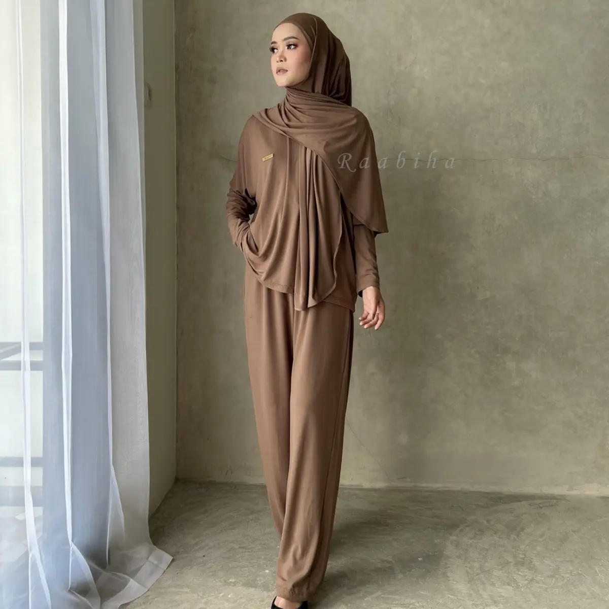 RAABIHA | Basic Nadine | Oneset Hijab Jersey Premium | Setelan Wanita Casual | Baju Set Basic Muslim
