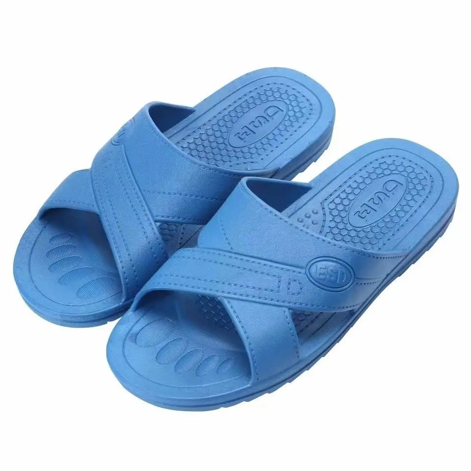 Dép Chống Tĩnh Điện ESD, Dành Cho Nam Và Nữ, Đế Mềm PVC, Chống Mài Mòn, Màu Đen Và Xanh Lam, Thích Hợp Cho Phòng Bếp Điện Tử, Bảo Vệ Công Việc, Giày Đế Chống Tĩnh Điện, Không Có Bụi