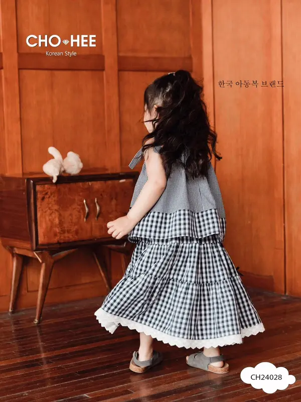 Set Váy caro siêu hot hit cho bé gái đi tiệc đi chơi 2