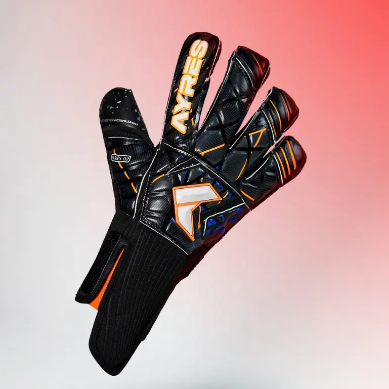 AYRES GLOVES SERIES-02 SARUNG TANGAN KIPER SEPAKBOLA ORIGINAL BLACK ORANGE 0