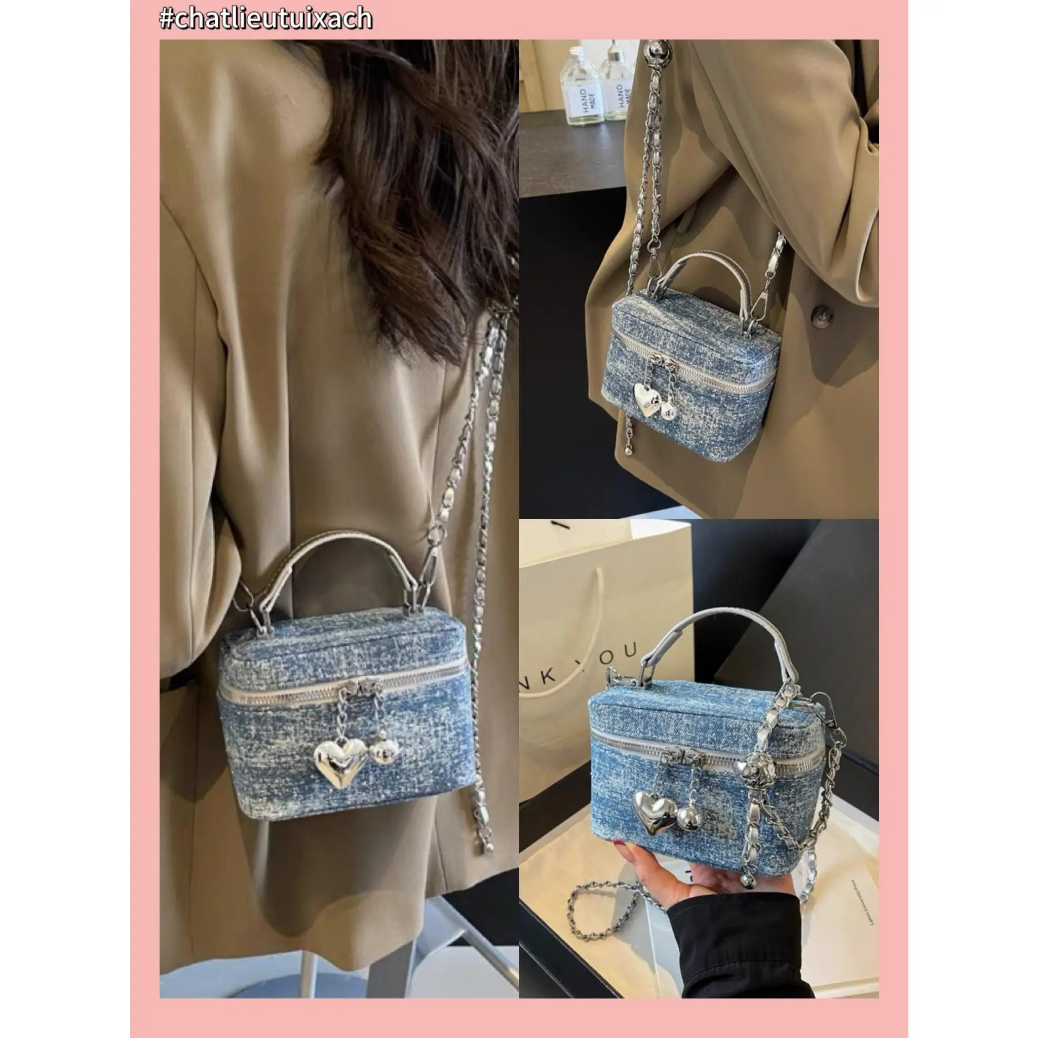 Túi xách chất liệu da - mẫu Nguyệt Quế - Balo, Túi xách, Túi đeo chéo Đi chơi Đi làm [chatlieutuixach - Bag Material]