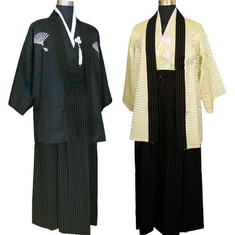 [3143 People Collected] Men's Anime Costume Kimono Japanese Style Male Samurai Costume Japanese Kimono Men Japanese Traditional Costume Performance Costume 0
