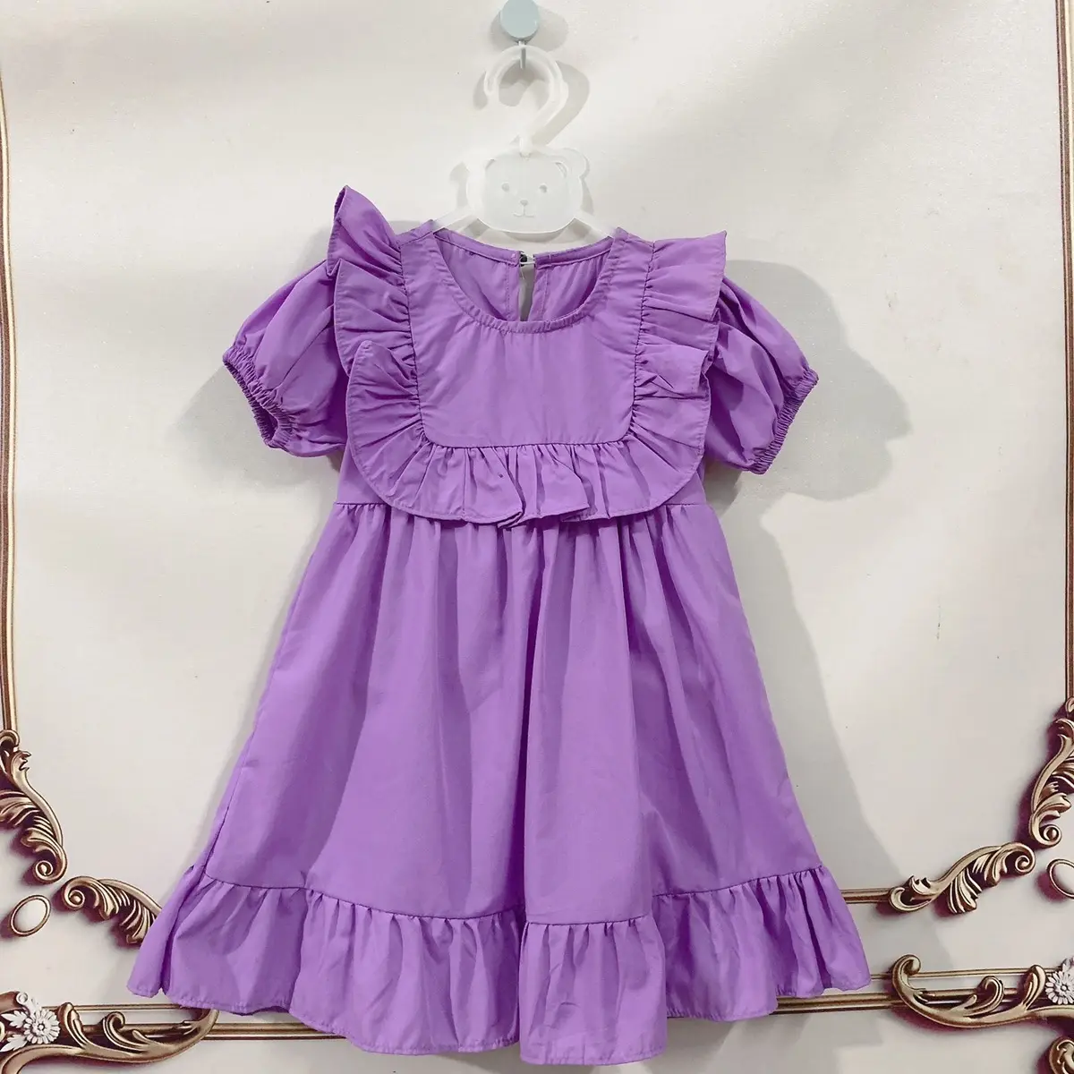 Váy bé gái 12-35kg màu tím bèo chất kate mát