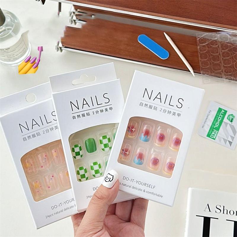 Product Introduction of 24 PCS INS Trendy Foil Gel Nail Stickers Glittering Simple Gel Full Nail Wraps Self-Adhesive French Manicure Decal DIY NAil Art Making 13