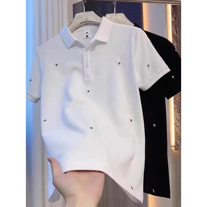 Áo Polo Thêu, Thương Hiệu Thời Trang Giá Cả Phải Chăng Và Sang Trọng, Dành Cho Nam Giới, Thích Hợp Cho Mùa Hè, Phong Cách Trẻ Trung Hợp Xu hướng Dáng Ôm, Cổ Bẻ Áo, Áo Phông ngắn Tay Áo, Thời Trang 0