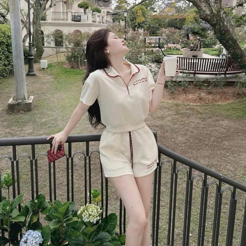 Set Bộ Đùi Thêu Chữ Nổi Cổ Khóa Chất UMI Hàn Sang Chảnh Năng Động Cạp Chun Có Túi khóa kéo 2 bên quần top women 2025 by TH Store 5