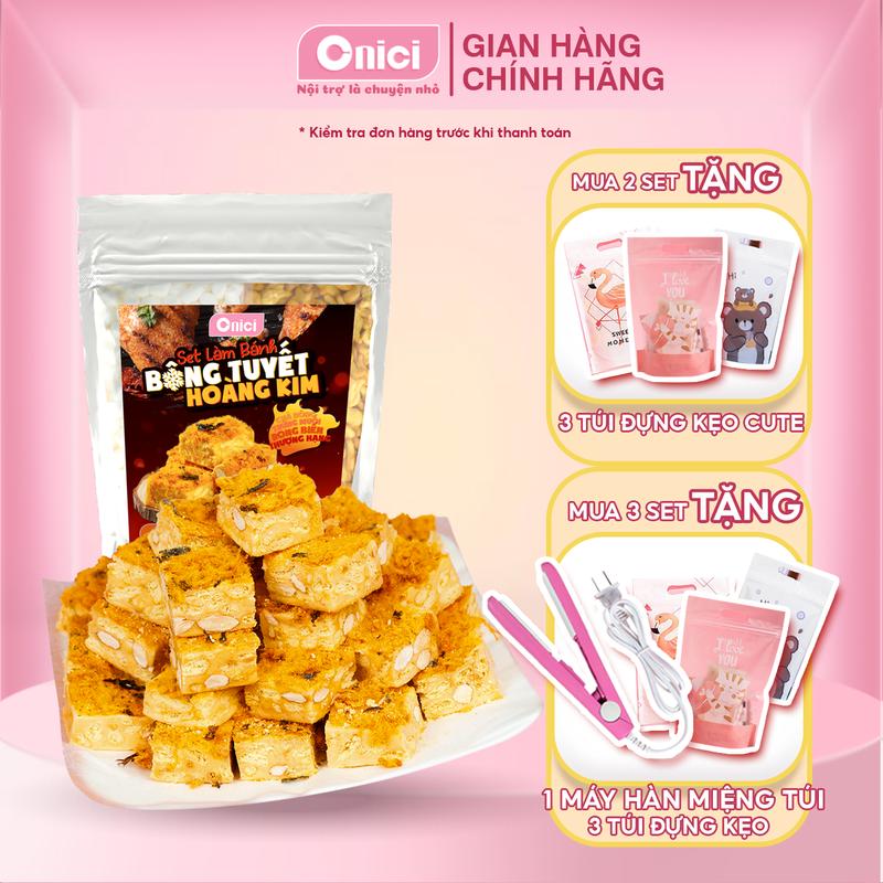 Set Làm Bánh Bông Tuyết Hoàng Kim 40 viên [set thượng hạng] Bếp Của Mẹ ONICI - kèm công thức nấu & Quà Tặng - Snack Ăn Vặt Food