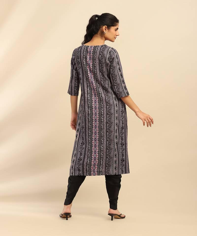 Product Introduction of Váy Ấn Độ, Kurtas, Dành Cho Phụ Nữ, Bộ Sưu Tập Xuân / Hè, In Hoa, Phong Cách Dân Tộc, Áo Kurti, Quần Áo Nam Á, Mới Cho Năm 2025 3
