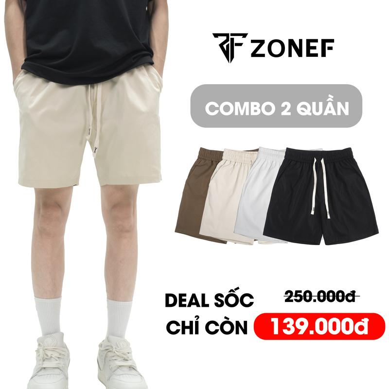 Combo 2 quần short kaki Zonef.studio cạp chun form Đùi cộc vải Kaki 2 da Menswear nam có túi