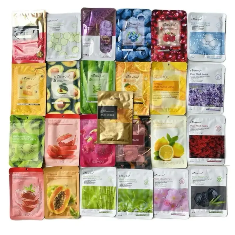 100 mặt nạ trái cây giá sỉ, mask nội địa trung mix các mẫu trái cây thảo mộc dưỡng ẩm trắng da 1