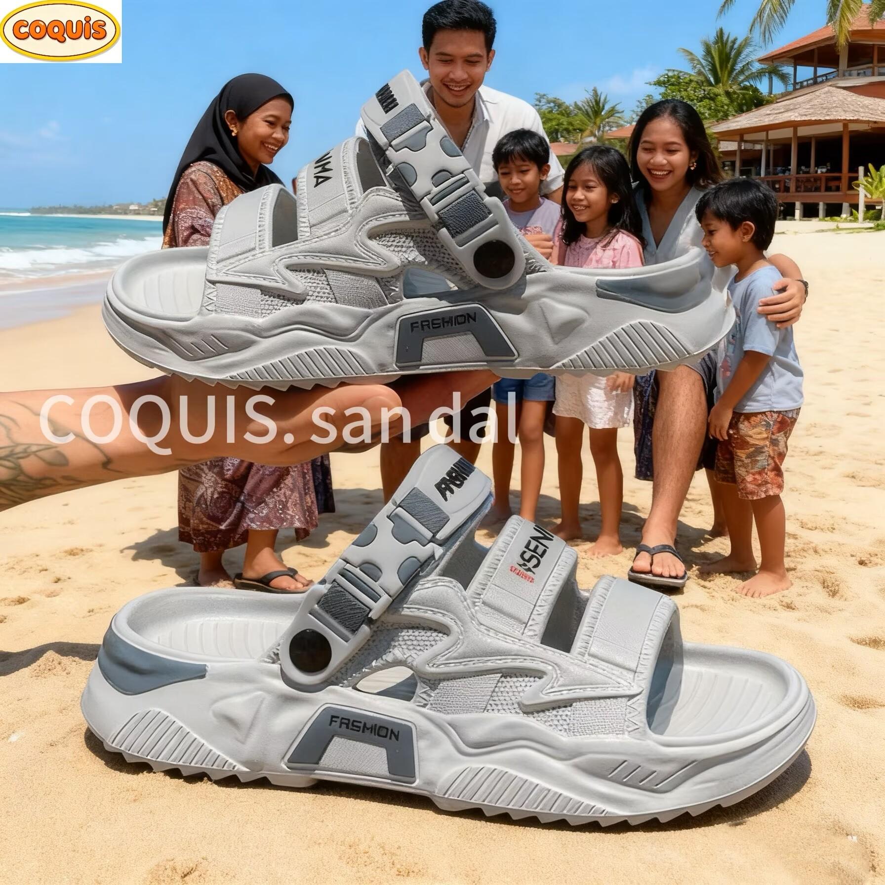 2026COQUIS Sandal Pria Premium Model Korea Baim Sendal jibbitz Baim Cowok Korea Style Sol EVA  Bahan Rubber Anti Slip Nyaman & Empuk