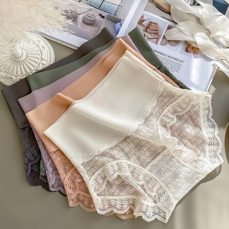 Combo 10 Quần lót nữ cạp cao ren hoa cạp su cao cấp  chất mềm mịn thoáng mát không lo ngứa ngáy  ( có tách lẻ 5 quần ) Cotton 0