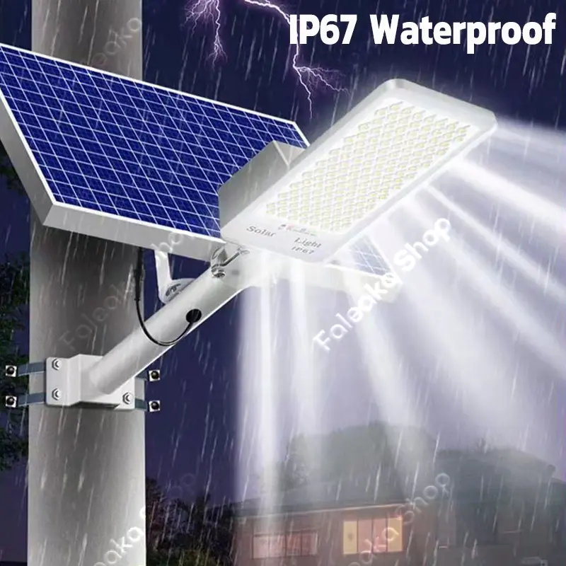 Super Terang 500W Lampu Jalan Tenaga Surya Otomatis Tahan 24 Jam Lampu Surya Matahari Lampu Taman Tenaga Surya Otomatis Outdoor Anti Air Ip67 Lampu Solar Cell LED Tenaga Matahari Untuk Taman Stadion Jalan Halaman Lapangan Basket 1