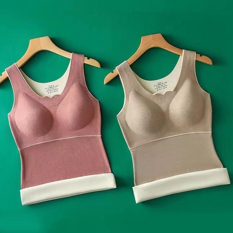 Nerhut-Áo Vest Mùa Đông Và Mùa Thu Cho Nữ, Miếng Đệm Ngực Giữ Nhiệt, Dày, Mềm Mại, Không Đường May, Hỗ Trợ Ngực, Áo Chui Đầu Không Tay, Đồ Lót Màu Trơn, Áo Dưới 7