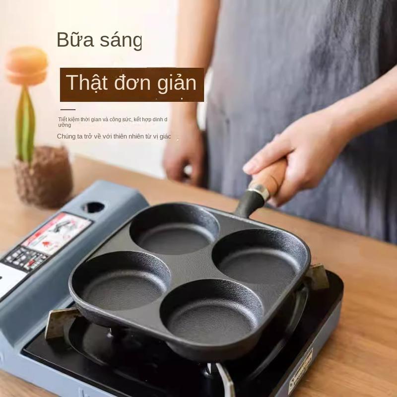 Nồi Chiên Trứng Chất Liệu Gang Thiết Kế Bốn Lỗ Thích Hợp Cho Bánh Mì Trứng Và Thịt Chết Có Kẹp Không Có Lớp Dễ Dán Thích Hợp Cho Nồi Nấu Ga Tổng Hợp chảo  mini 