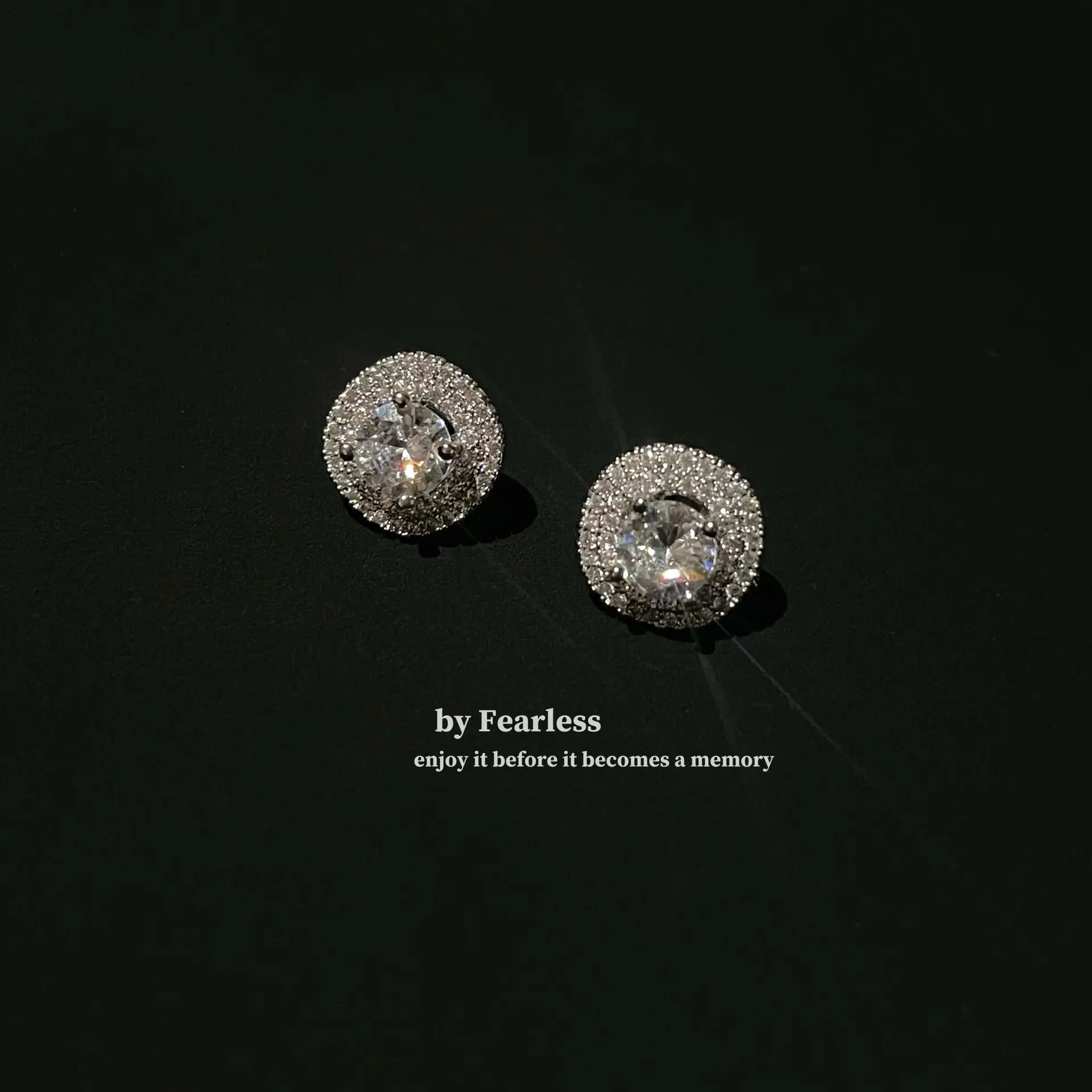 FEARLESS Sparkling Full Diamond Earrings Silver Needle High-end Niche Temperament Earrings for Women s Non-pierced