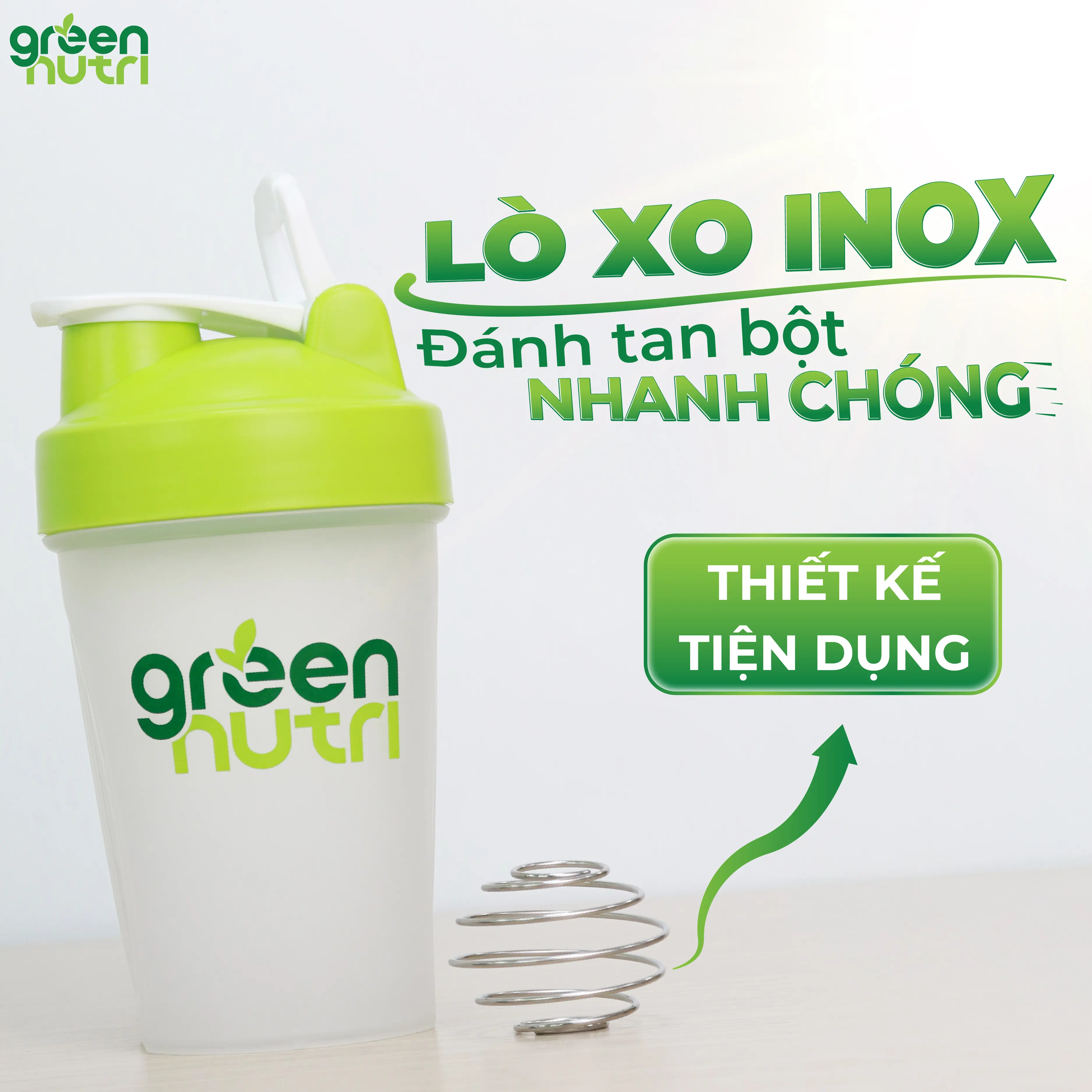 Bình Lắc Green Nutri Có Quai Xách (400ml)