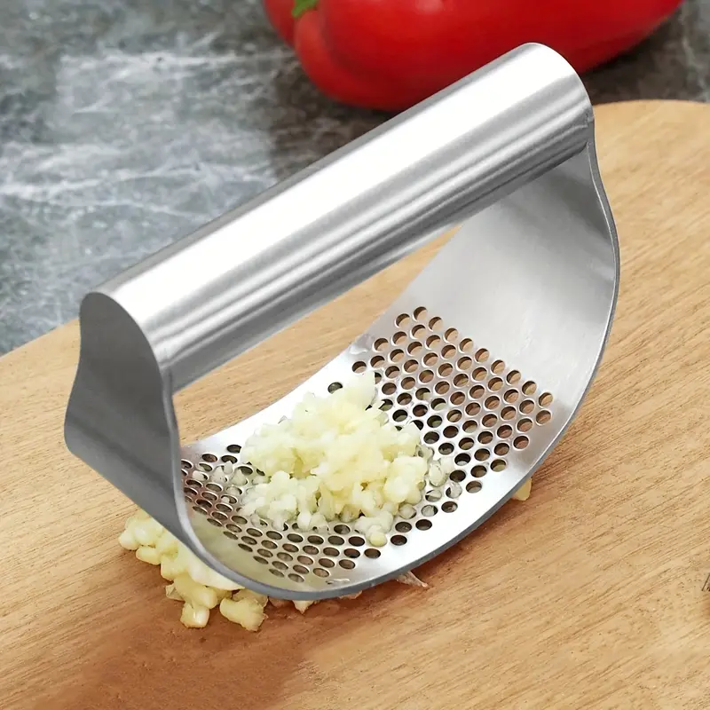 1pc, Garlic Crusher, Garlic Masher, Stainless Steel Garlic Pressing Tool, Garlic Chopper, Easy to Clean, Convenient to Carry And Store, Spice Grinding Tool, Kitchen Supplies, Kitchen Gadgets 0