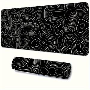 Abstract Geometric Pattern Mouse Pad, 1 Count Large Gaming Mouse Desk Pad, Extended Mouse Pad with Stitched Edges & Non-Slip Rubber Base