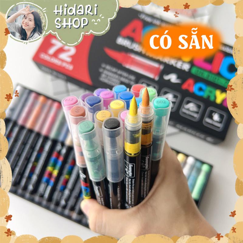 Bút Acrylic Marker Guangna 8101 Nhiều Mực, Đầu Brush, Độ Che Phủ Cao, Vẽ Trên Nhiều Vật Liệu- Hidari