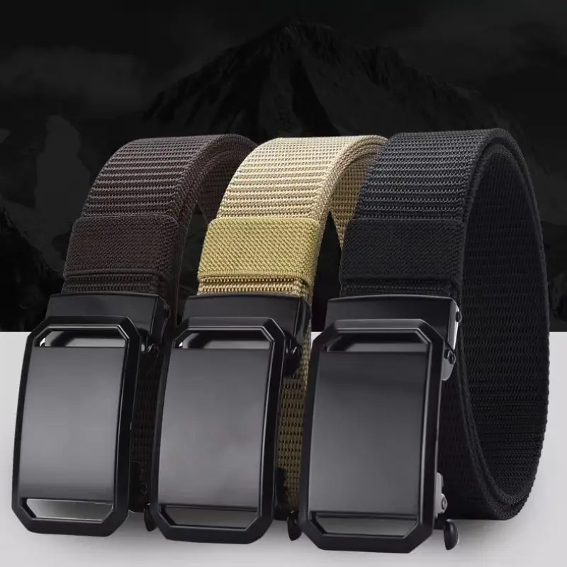 Men's cloth belt toothless automatic buckle men's casual belt outdoor belt fashion popular belt