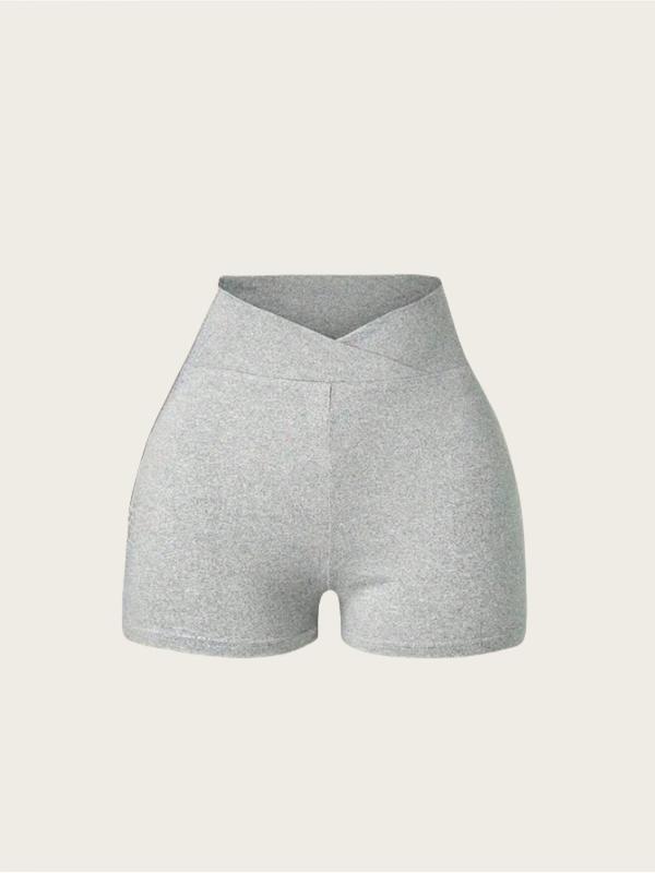 Women's Solid Color High Waist Shorts, Casual Comfy Breathable Skinny Shorts for Daily Wear, Ladies Bottoms for Spring & Fall 8