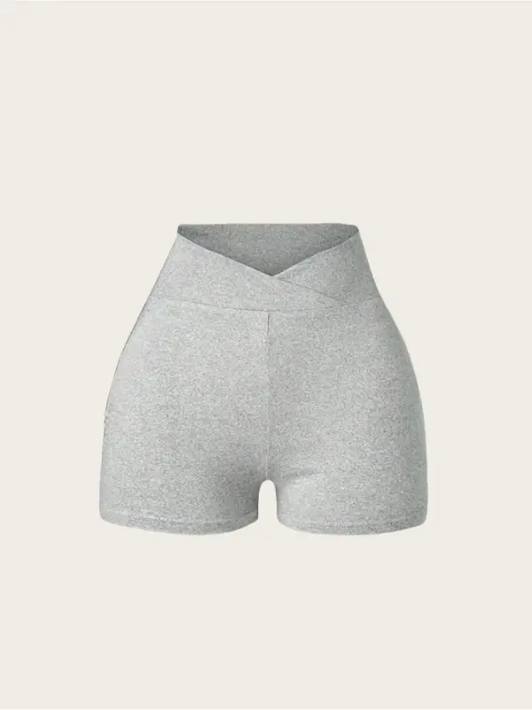 Women's Solid Color High Waist Shorts, Casual Comfy Breathable Skinny Shorts for Daily Wear, Ladies Bottoms for Spring & Fall 8
