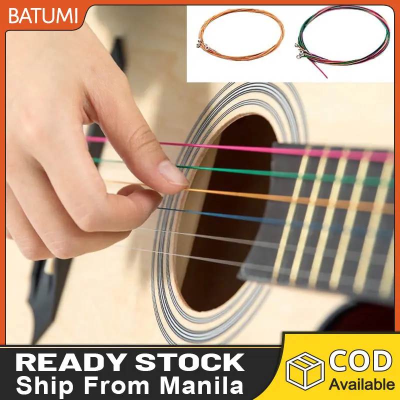 6pcs/set Universal Acoustic Guitar String Brass Hexagonal Steel ...