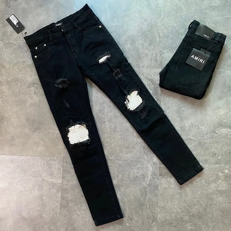 Quần jean nam CAO CẤP rách gối phối vá đỏ , trắng mẫu hót nhất chất jean co dãn không xù chuẩn from Menswear Pants