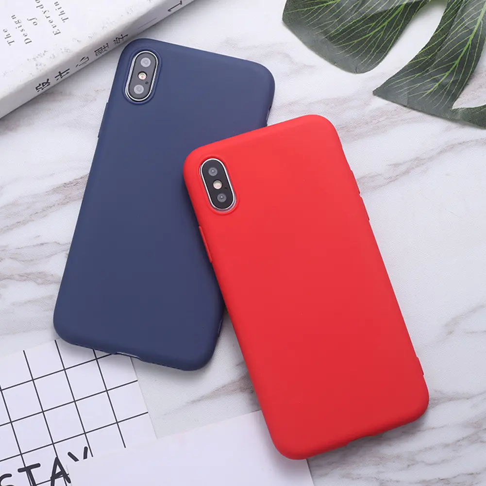 Vỏ Ốp Điện Thoại Silicon, Màu Trơn Bảo Vệ, Tương Thích Với iPhone XS Max / XS / X / 7 / 8 / 7P / 8P