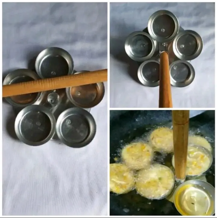 Cetakan Bakwan Anti Lengket Cetakan Bakwan Pontianak Cetakan ote ote gagang kayu 5 lubang Kitchenware