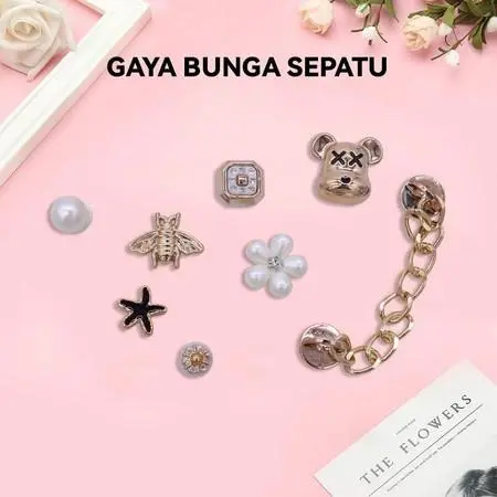 UMINIY Aksesoris Sandal Permata DIY Hiasan Bintan/Aksesoris Sandal Kartun Lucu/Aksesoris Sandal 3D/ Jibbitz Aksesoris Terlaris 8