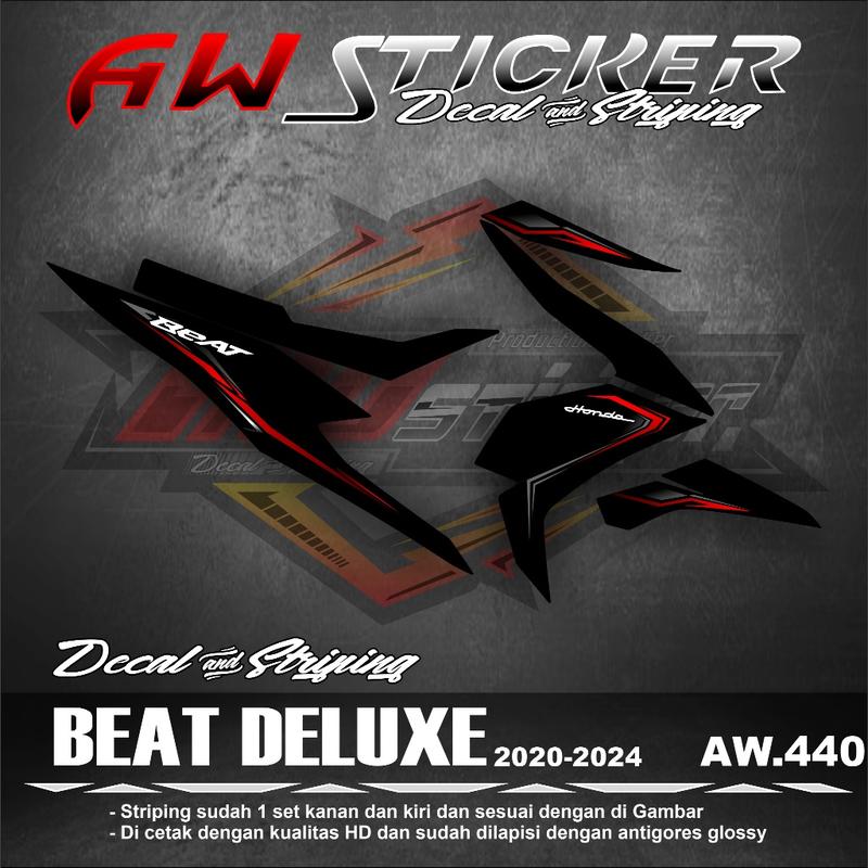 Striping Transparan Beat Striping Beat Deluxe 2020 - 2023  Sticker Variasi Beat Deluxe Beat Street AW 440 2