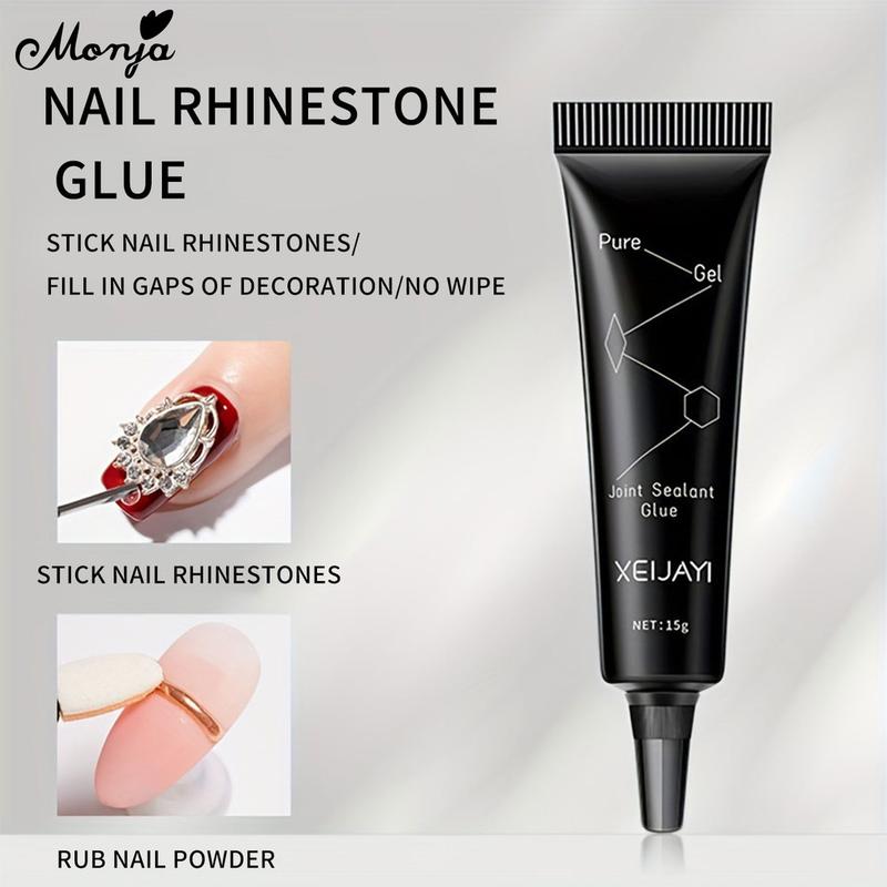 Gel Keo Kim Cương Giả Làm Móng Monja Nâng Cấp 15g Chất Kết Dính Siêu Chắc Gel Keo Dính Để Trang Trí Kim Cương Và Đá Quý Gel UV Và LED Dụng Cụ Làm Móng Nữ